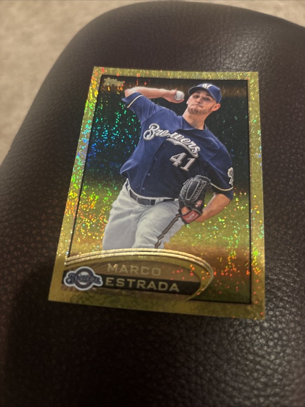 Marco Estrada 2012 Topps Update Baseball Gold Sparkle Milwaukee Brewers #US317