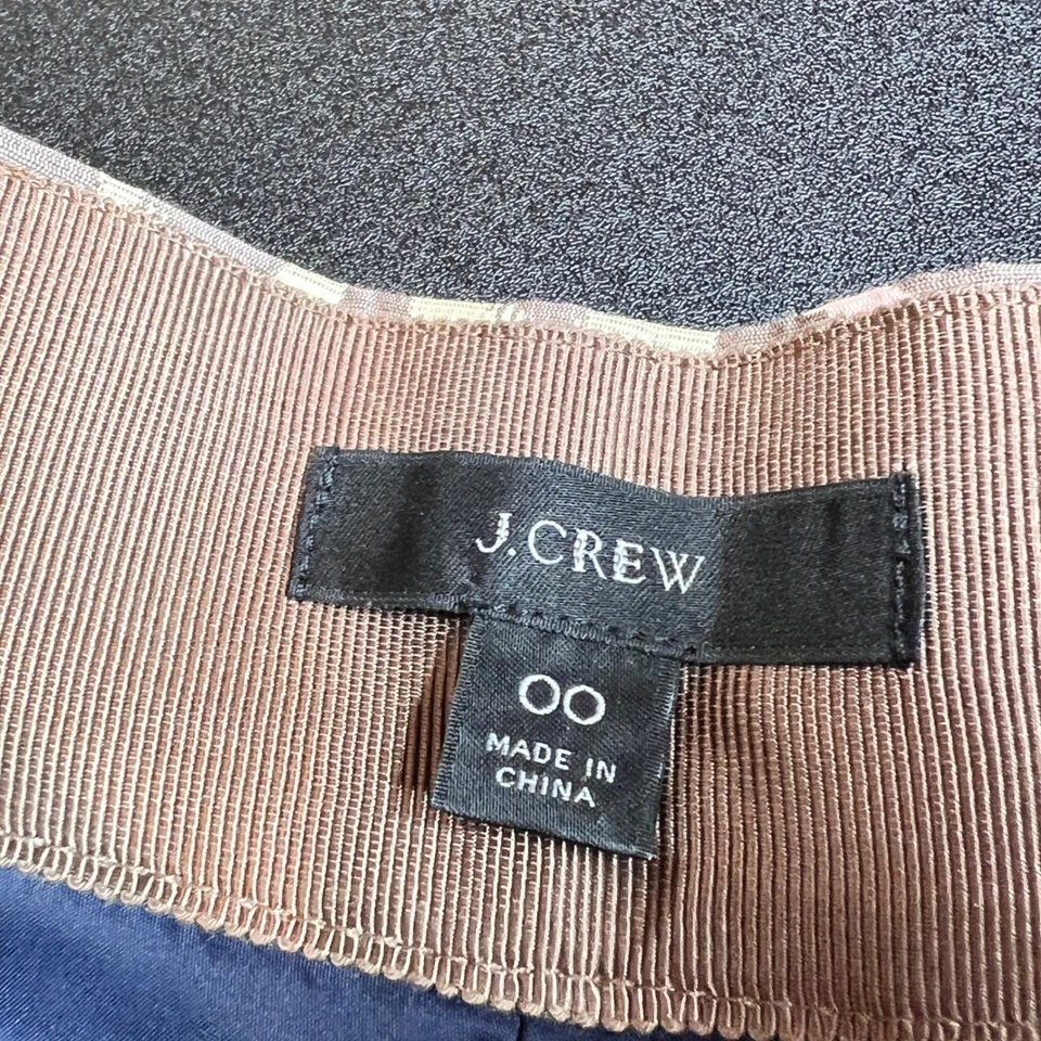 J. Pantalones Cortos Crew Talla 00 Estampado Leopardo Brocado Rosa Marrón Dorado Forrados Metálicos Foto 3 de 4