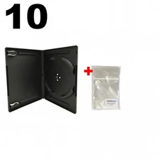 10 STANDARD Black 6 Disc Stackable DVD Cases & 100 OPP Bags
