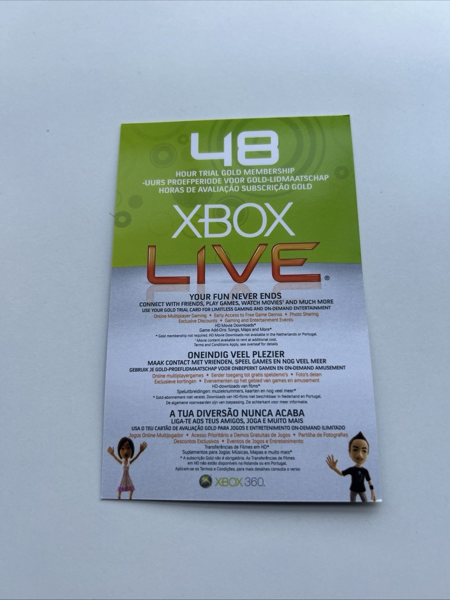 Gratis Xbox Xbox Gold Live 360 Microsoft Xbox Live Gold 48 Hour