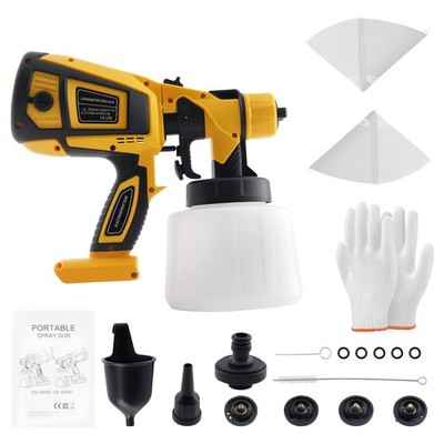 Electric HVLP Paint Sprayer Gun 18000RPM 5 Nozzles FOR Dewalt 20V Battery NEW