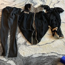 Black Kids' Dancewear Outfit Size 26 Patterned Bodice with Matching Pants