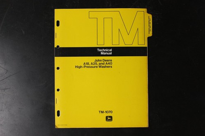 #ad John Deere TM 1070 Technical Manual A18 A25 A40 High Pressure Washer $29.99