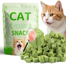 Delicious Freeze-Dried Cat Grass Treats - Hairball Control & Dental Care 70g