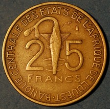West African States 25 Francs 1970 KM# 5