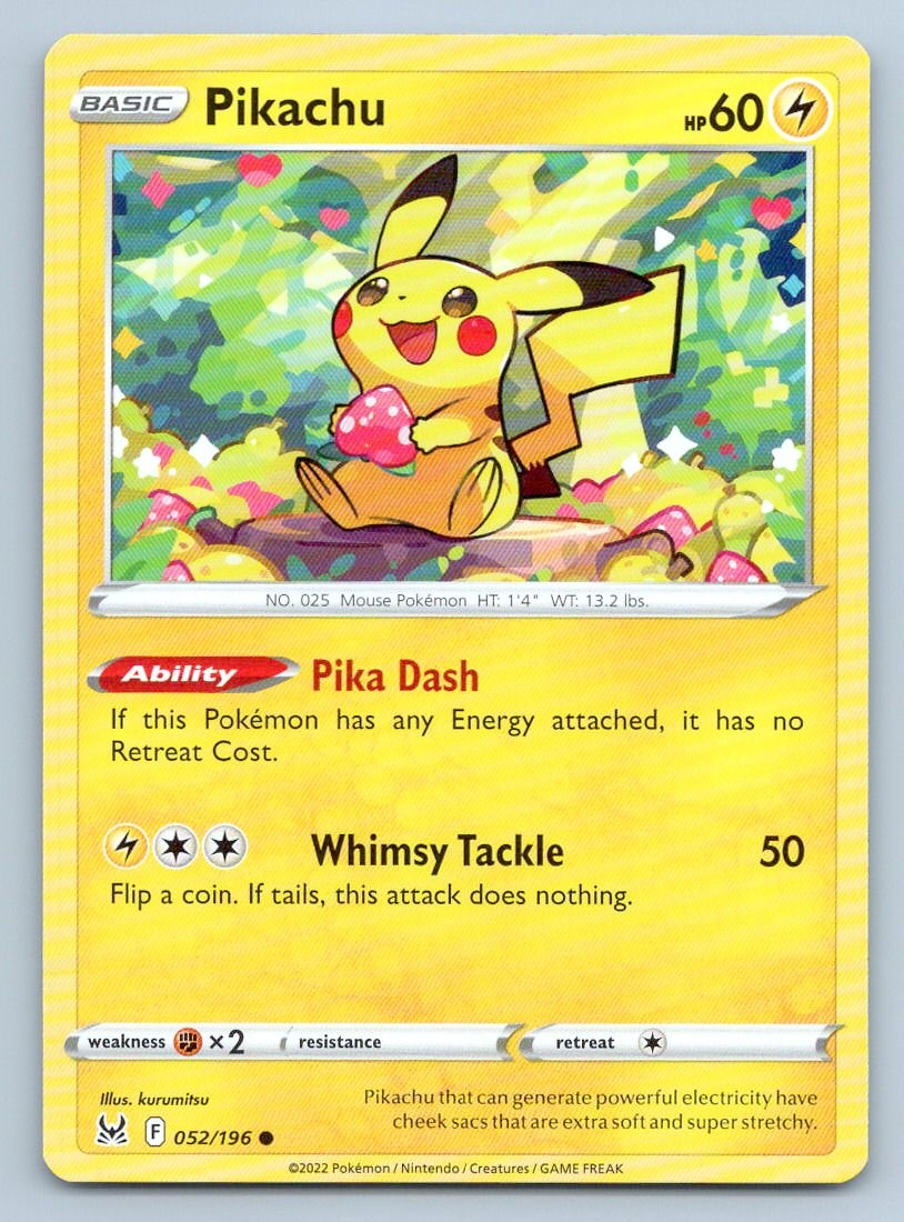 Pokemon Pikachu Lost Origin LOR C 052/196 LP