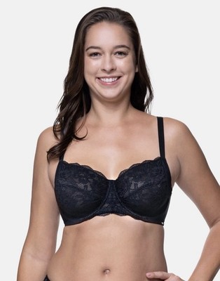 Dorina Women's Sz 34DD Rosa Non Padded Full Cup Lace Underwire Bra Black