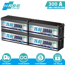 24V 300Ah LiFePO4 Lithium Battery 7.68KW 20000+ Deep Cycle 200A BMS RV Solar