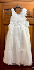 New Bonnie Jean White Formal Dress Size 7 First Communion/Flower Girl NWT