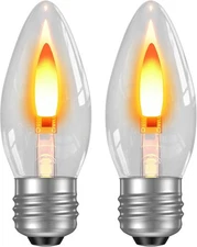Hompavo LED Flame Light Bulbs - Realistic Flickering Fire Effect Bulb 2 Pack 