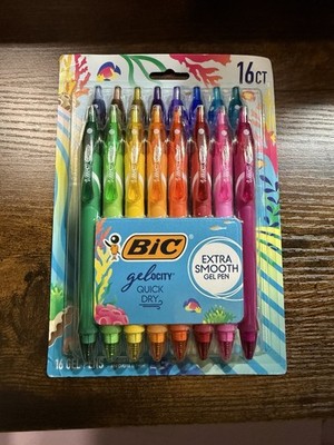 BIC Gelocity Quick Dry Gel Pens Pack of 16 Assorted Colors Smooth Writing