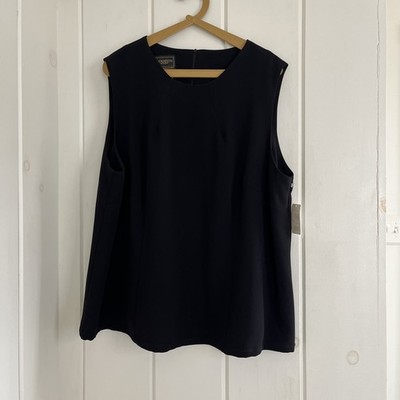 Louben Sleeveless Professional Black Size 20W, NWT, MSRP $73 Back Zip 3/4