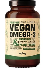 Algae Omega 3 - 180 Count Vegan Supplement Plant Based Fatty Acids Carrageenan