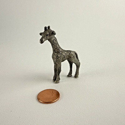 Giraffe Pewter Vintage Spoontiques Zoo Animals Figurine Miniature Sculpture