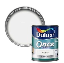 Dulux White cotton Satinwood Metal & wood paint, 750ml #M