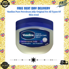 Vaseline Pure Petroleum Jelly Original For All Types Of Skin 50ml. FREE delivery