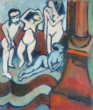 Four Wooden Sculptures : 1912 : Ernst Ludwig Kirchner : Archival Art Print