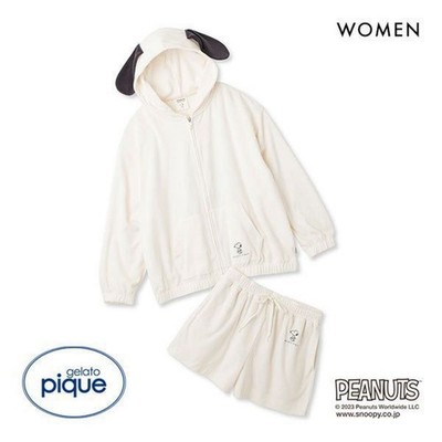 Gelato Pique Snoopy Plush Hoodie & Shorts Set New Loungewear Pajamas