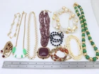 Vintage AVON Napier MONET Trifari Necklace Jewelry Lot Bead Gold Tone Modernist