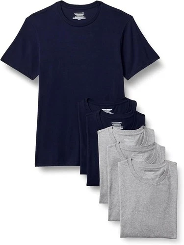 Pack 6 Camisetas Hombre Cuello Redondo Algodón Suave - Básicas Cómodas Talla L - product listing photo
