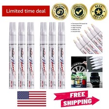 White Paint Markers - 6 Pack, Quick-Dry Oil-Based Pens for All Surfaces
