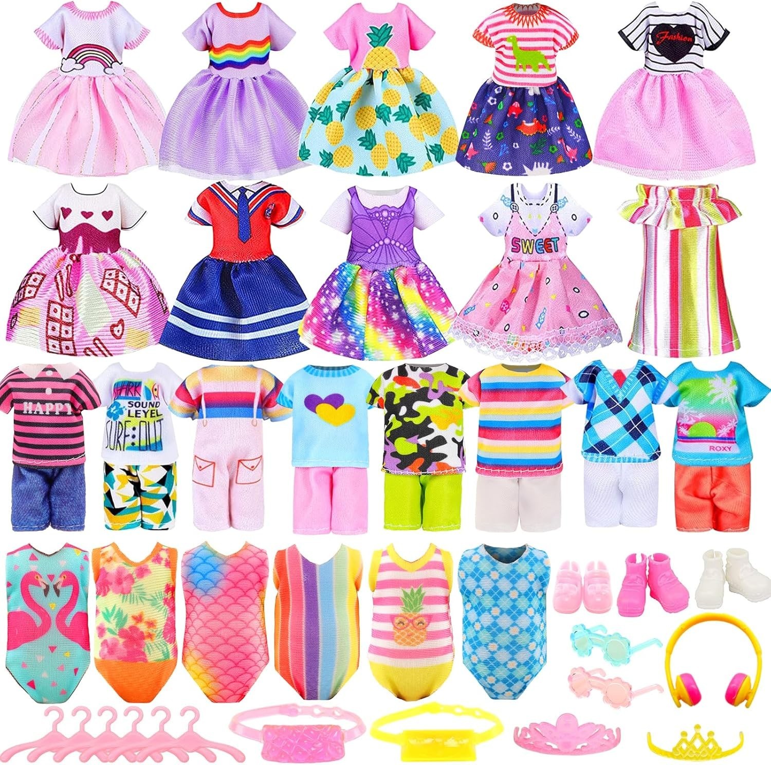 30 Pcs Chelsea Doll Clothes and Accessories Include 4 Tops 4 Pants for Boy Doll