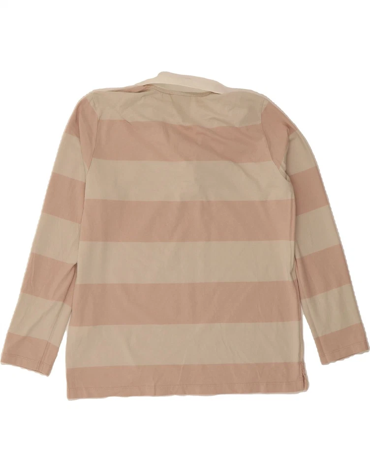 KAPPA Womens Long Sleeve Rugby Polo Shirt UK 18 XL Beige Striped Cotton CU76 - Image 2 of 3