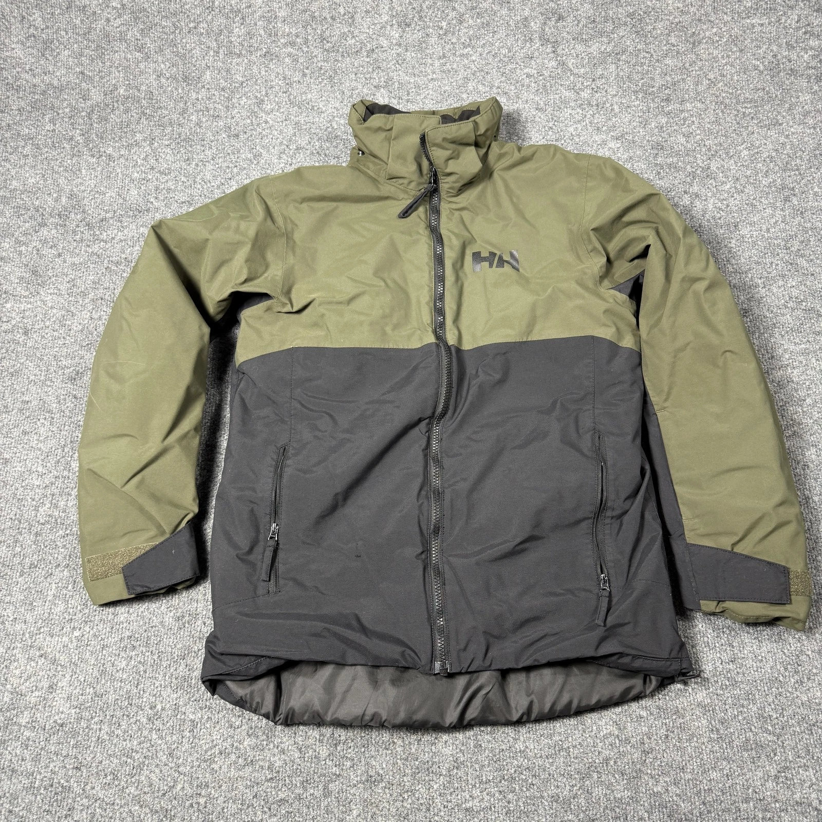 Helly Hansen Ski Jacket Youth 14 Green Black PrimaLoft Insulated Winter Snow