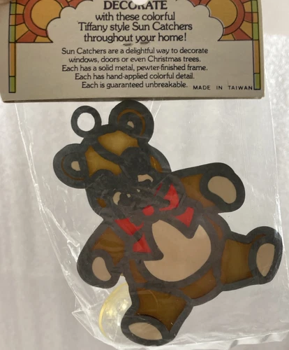 Teddy Bear Sun Catcher w/suction cup 3" NIP - Picture 2 of 3