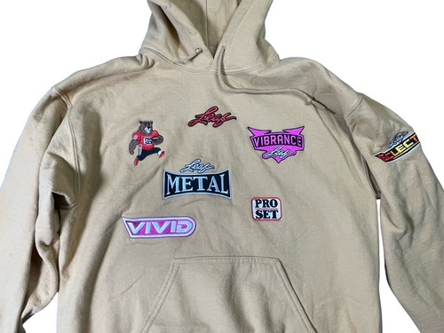 Leaf Trading Cards Hoodie Jacket Sweatshirt SZ M Brand Logo Patches VERY LIMITED - Picture 2 of 5