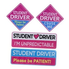 4-PCS Pink Student Driver Magnet Set - Funny Girly Design, Highly Ymn-019