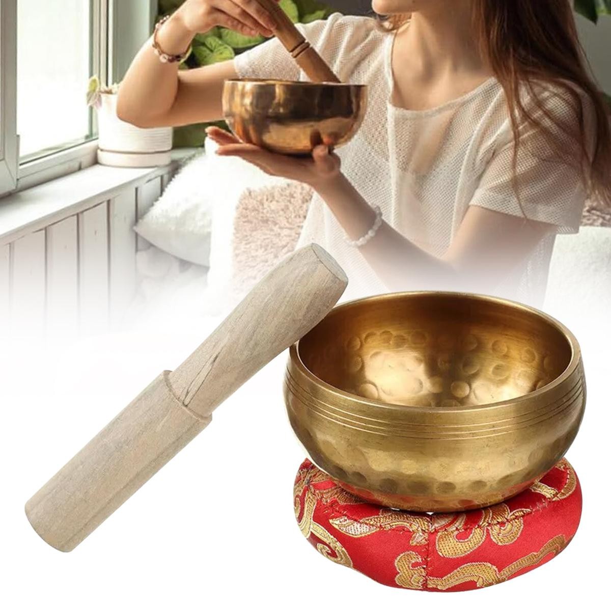 Tibetische Klangschale F/Meditation Sound Chakra Healing Set Yoga Entspannung
