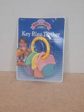 Vintage 1993 Babyking Key Ring Teether Multi Color Gum Soothing Chew Toy