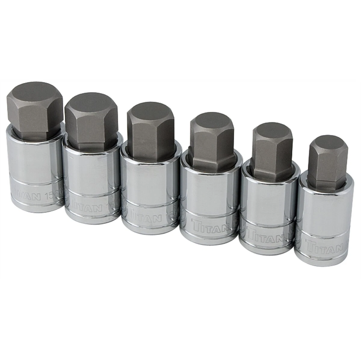 Titan 16156 6pc SAE Large Hex Bit Socket Set