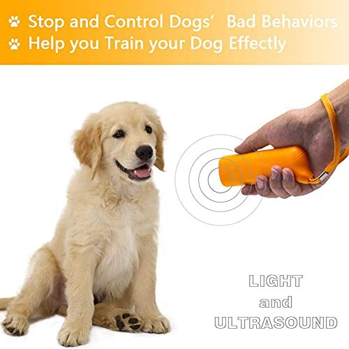 Handheld Dog Trainer, 3 in 1 with LED Flashlight,Bark Stopper Dog
