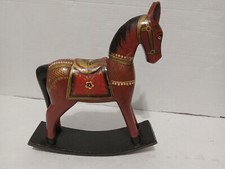 Carousel Rocking Horse Hand Painted Carved Wood