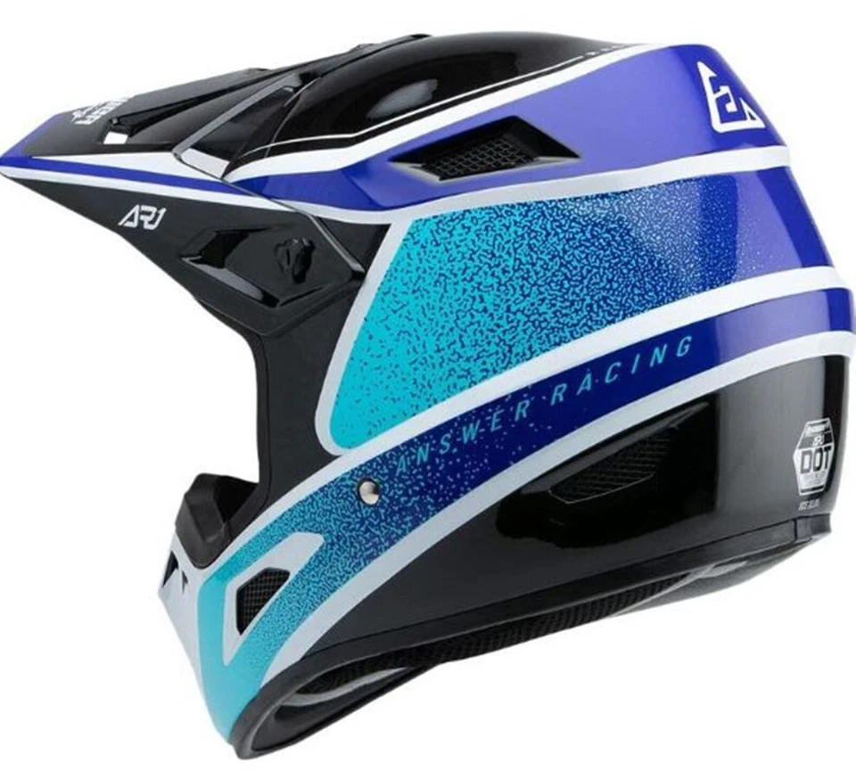 Answer Racing AR1  Youth Dirt Bike Helmet NEW Motocross Helmet Kids Yam  blue YM - Image 2 of 4