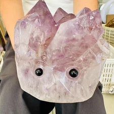 7.7LB Natural amethyst crystal specimen carving hedgehog polishing heali 3500g