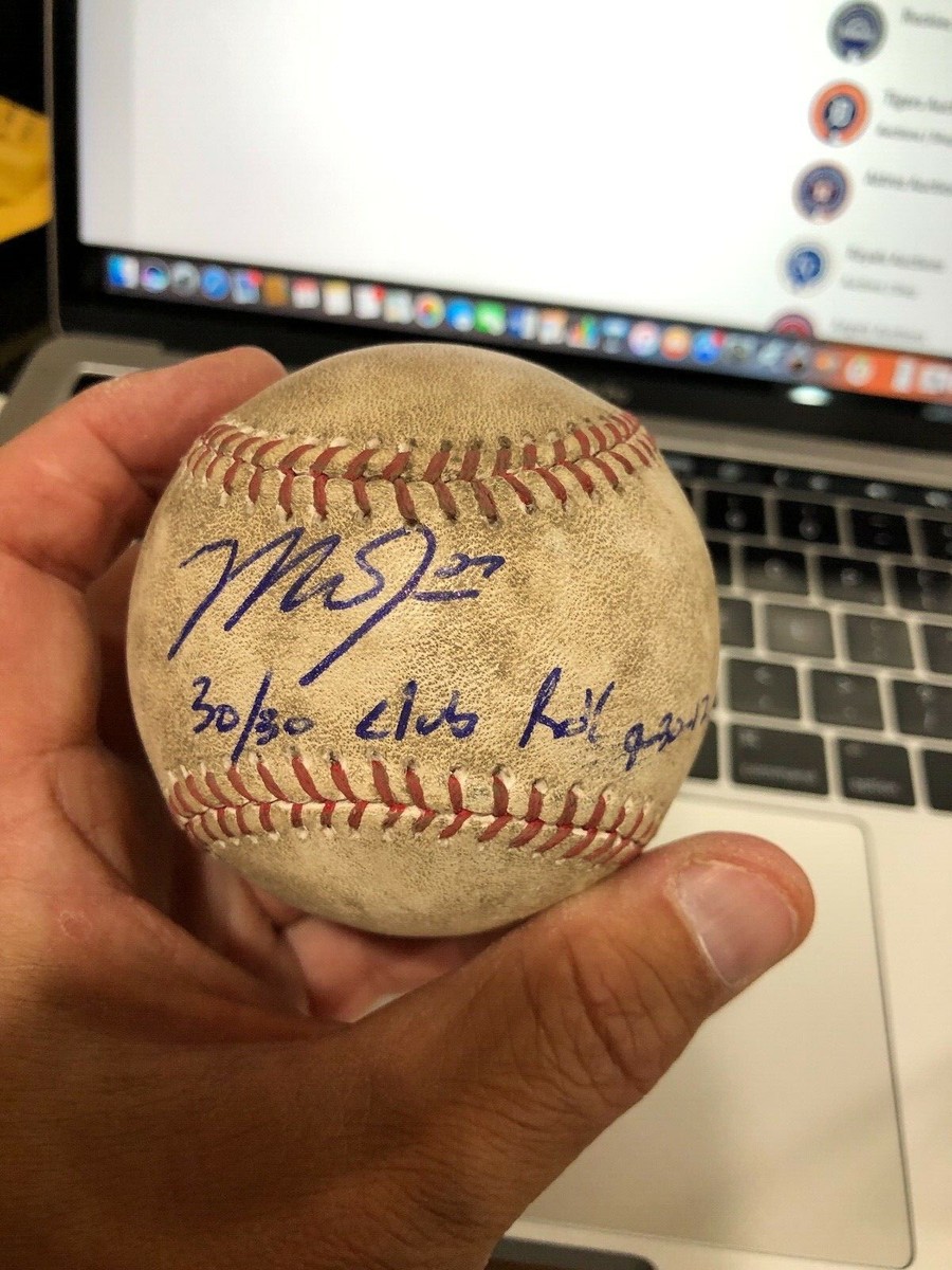 Mike Trout 30/30 Club 9/30/12 Club ROY Game Used Ball Signed MLB