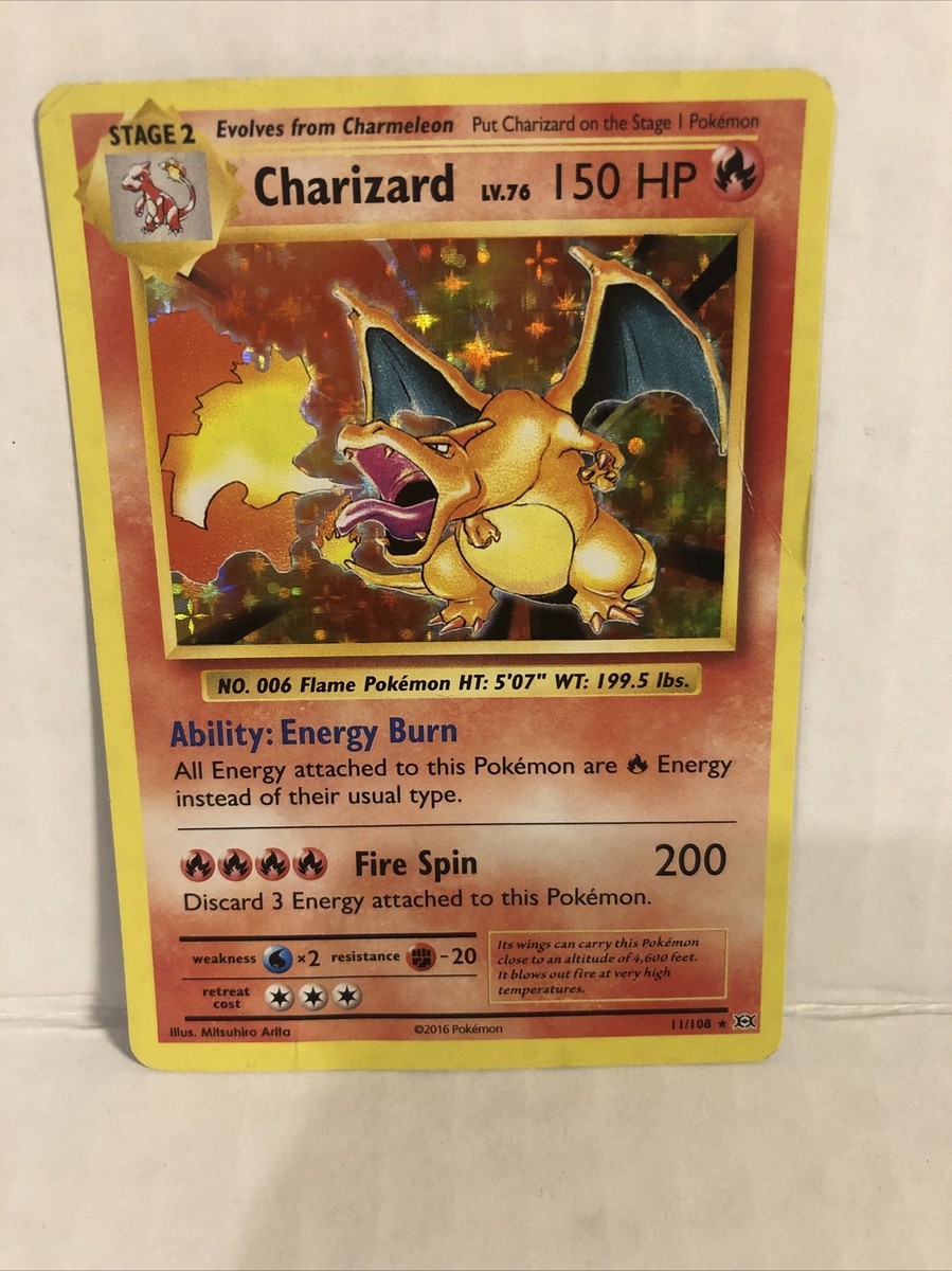 Pokemon Charizard XY Evolutions Holo Rare 11/108 2016 - READ Desc