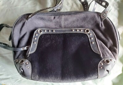 Firenze BELLA Blue Suede, leather & Haircalf  handbag. 