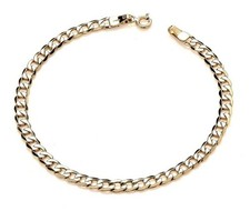 9ct Gold Curb Bracelet - 7.5 inch - 3MM Width - Solid 9K Gold