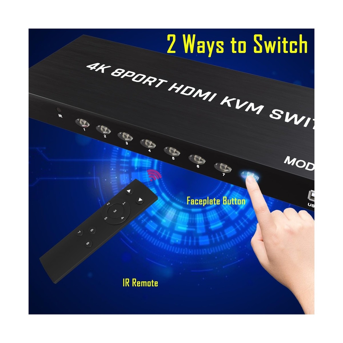 KVM Switch HDMI 8 Port - HDMI Switch with Remote- USB Switch KVM Switch HDMI 8 Port - HDMI Switch with Remote- USB Switch