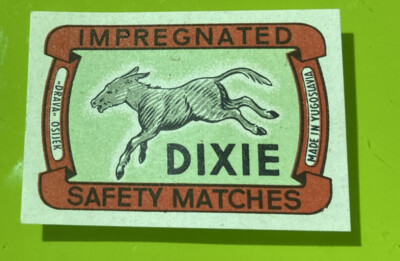 Vintage Rare Yugoslavia Dixie Donkey Advertising Drava box Safety Matches label