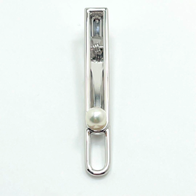 Barrette De Cravate Mikimoto - Perle Akoya 6.1mm - Argent 925 - Vintage Japon