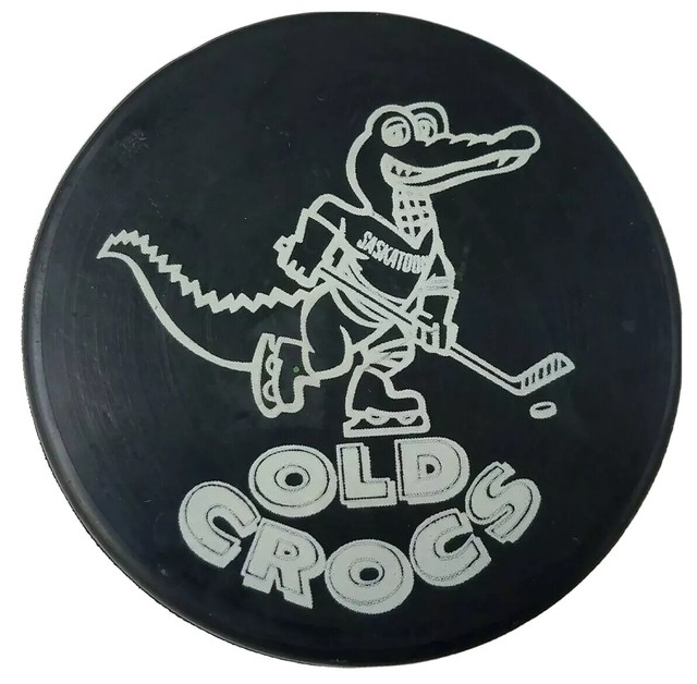 198384 SASKATOON OLD CROCS HOCKEY PUCK MADE IN CZECHOSLOVAKIA eBay