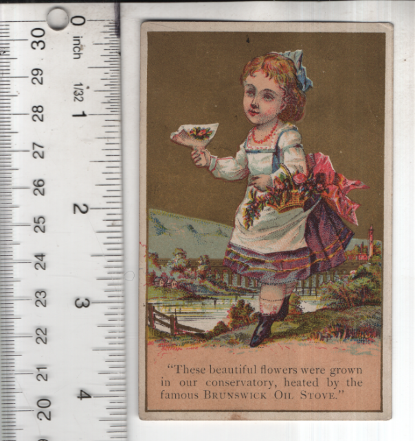 【希少】美品・ブランズウィック・センティニアル・TVバージョン Brunswick Oil Stove Conservatory Flowers Victorian Trade Card 3
