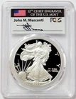2007 W AMERICAN SILVER EAGLE MERCANTI SIGNED $1 PROOF 1 oz COIN PCGS PF 70 DCAM