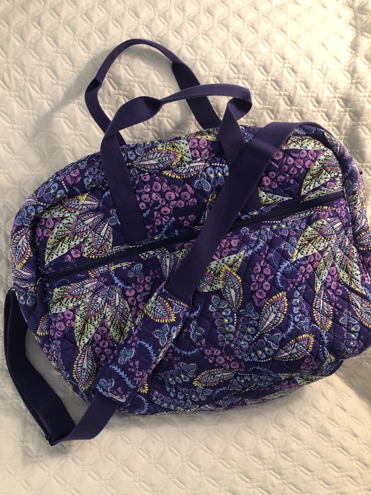 Vera Bradley 4 Piece Luggage/ Travel Set Purple Leaves