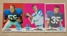 Detroit Lions Lot of 3 1969 Football Cards Topps Walker Munson Nowatzke